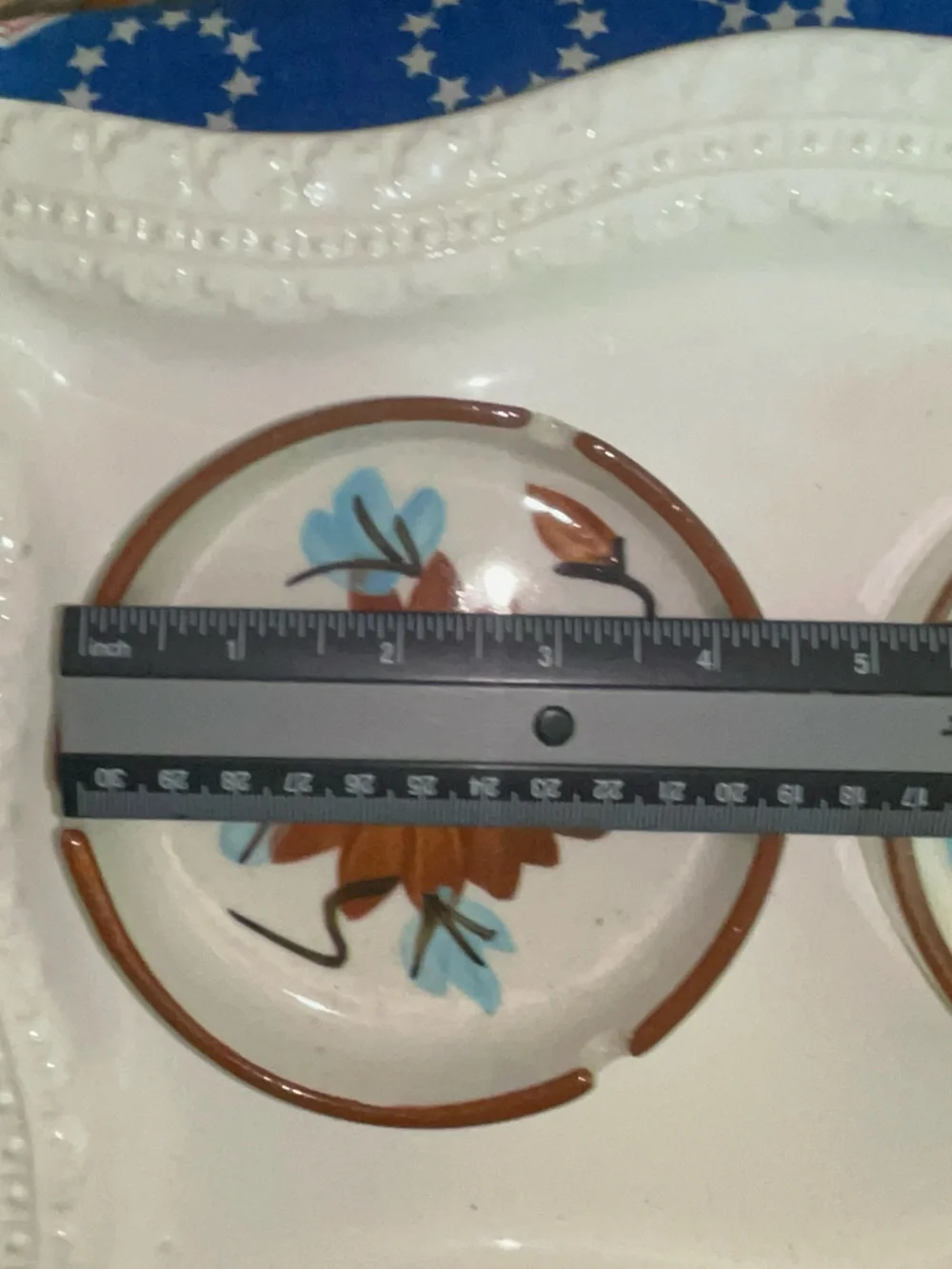 Vintage BOHO/Cottage Core Ceramic 1960-1970s Floral Ceramic Ashtray